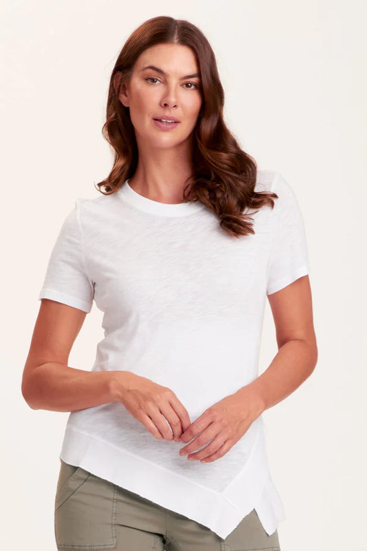 Lettie Tee Asymmetric Hemline/ White or Truffle