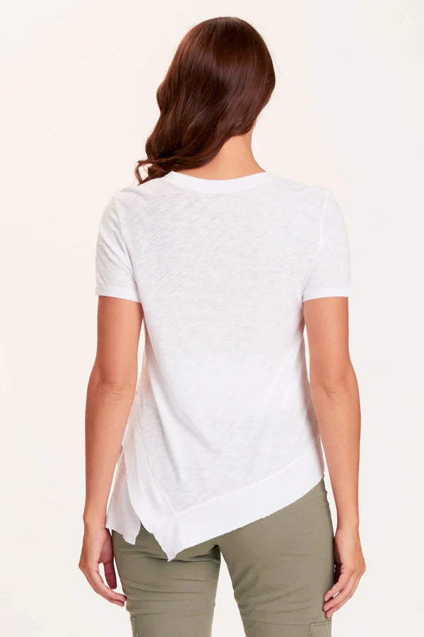 Lettie Tee Asymmetric Hemline/ White or Truffle