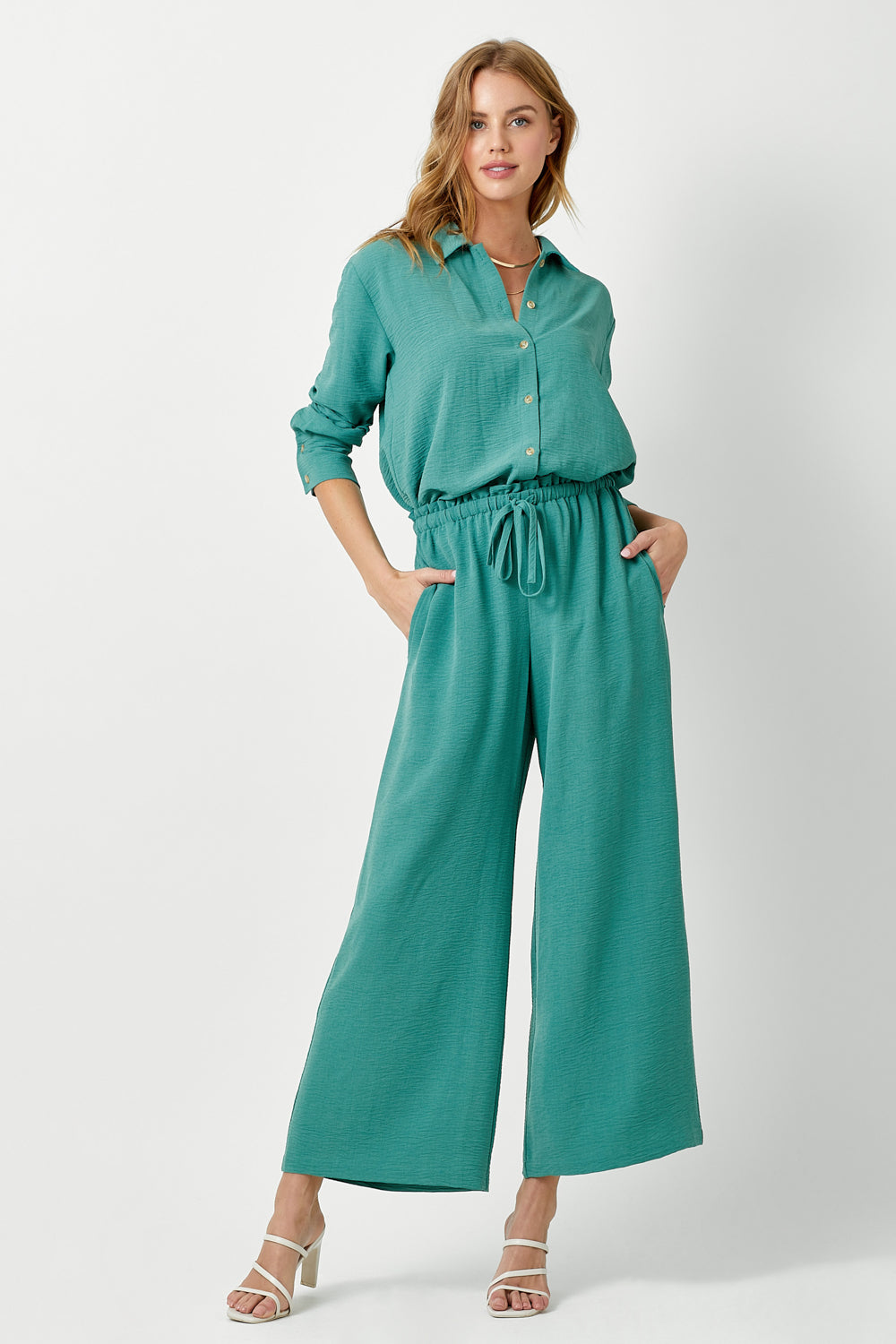 Paperbag Waist Wide Leg Pants