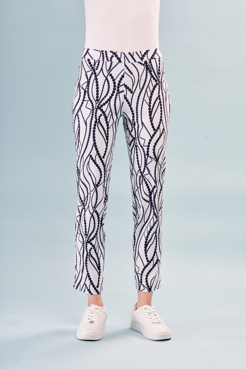 Navy Pearl Printed Techno Pant