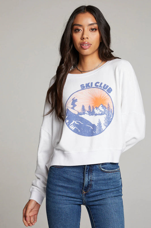 White Ski Club Sweatshirt