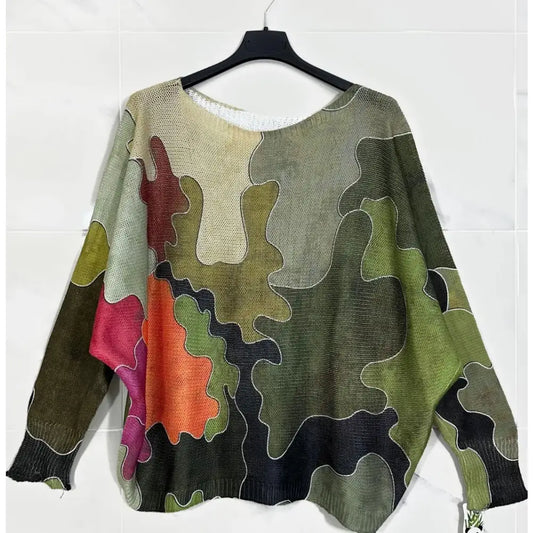 Camo Printed Sweater