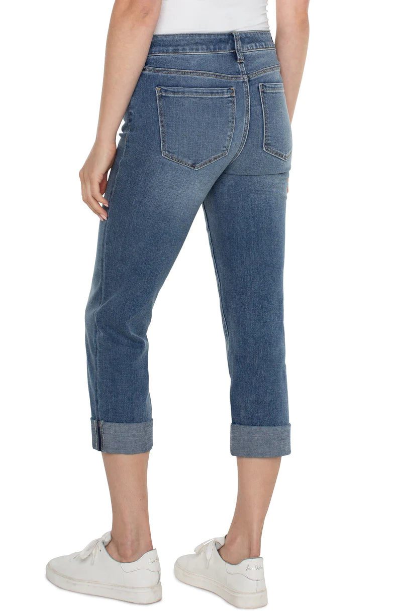 Liverpool Charlie Crop Wide Rolled Cuff Jean, Pactola