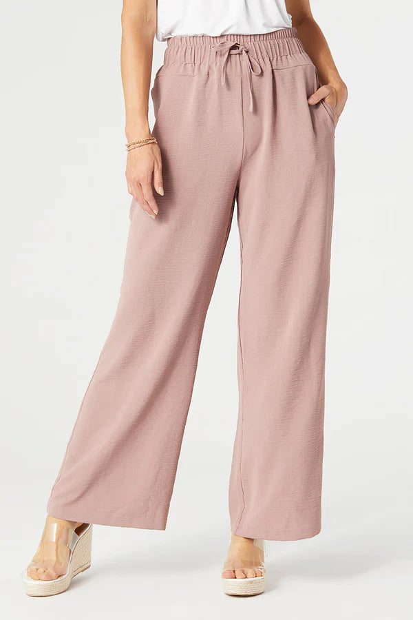 Daphne High Waist Loose Pant in Dusty Plum