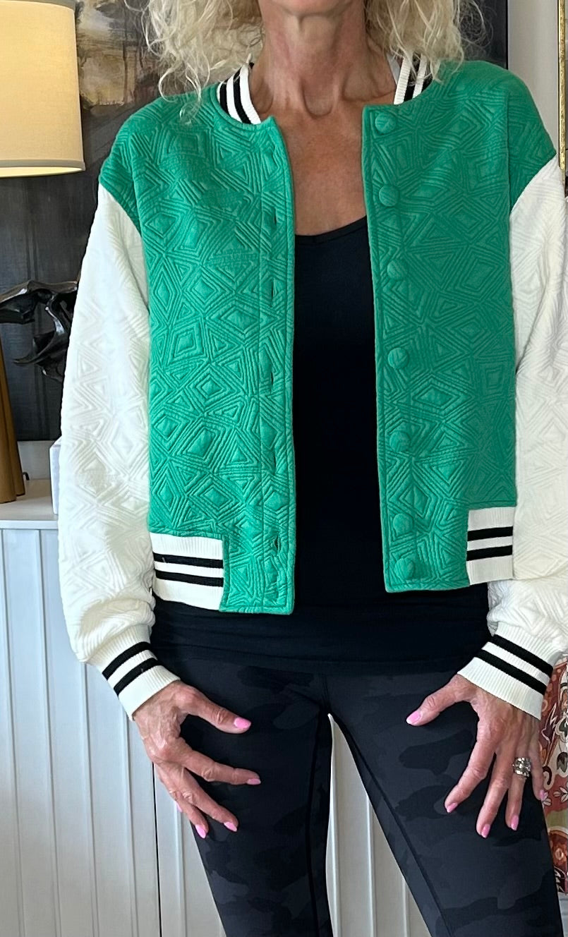 Green Color Block Jacket