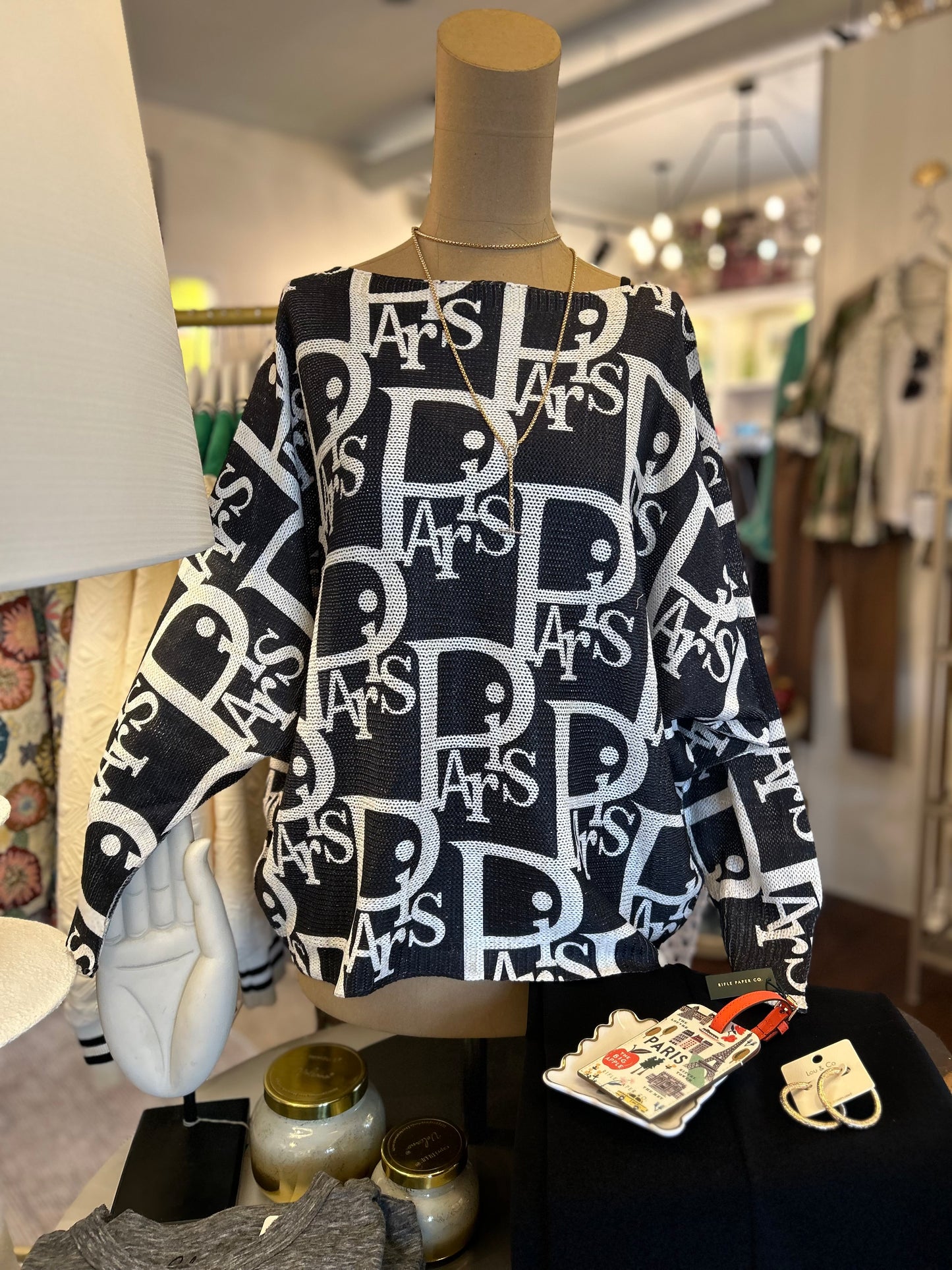 Light Weight Printed Sweater. Paris