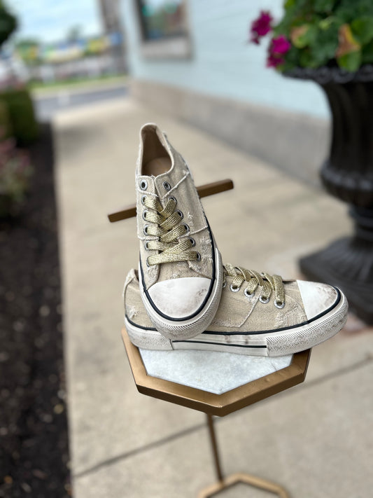 Kenzie Sneaker - Tan Lace up