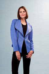 Imperial blue textured vegan jacket