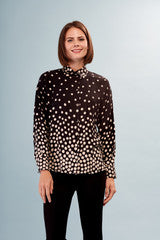 Black Dots Button Down Blouse