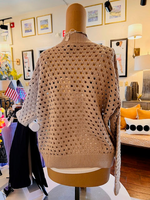 Zip Up Sweater in Stone color