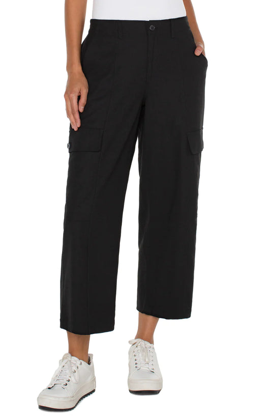 Hi-Rise Cargo Crop Pant/ Black - Liverpool