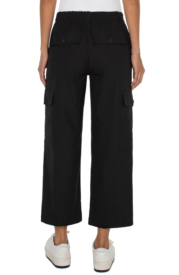 Hi-Rise Cargo Crop Pant/ Black - Liverpool