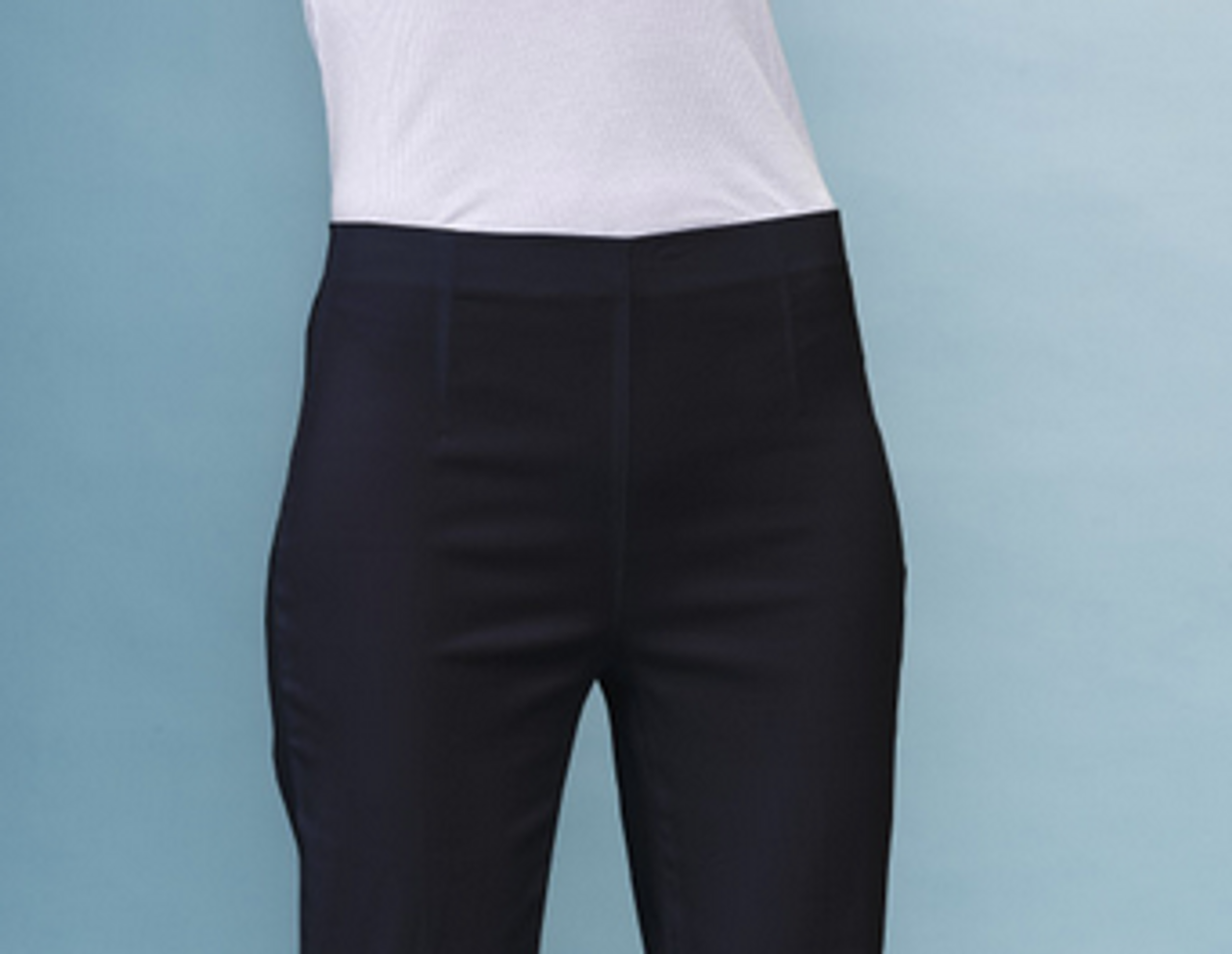 Navy Cuff Crop Pant