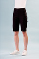 Black Pull on Techno Shorts Knee Length