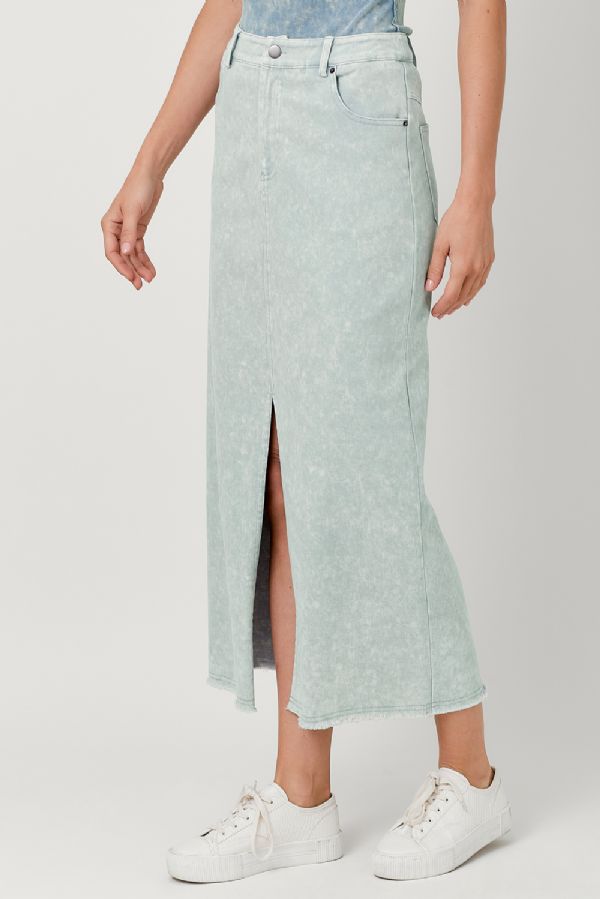 Ice blue/grey denim skirt 60507