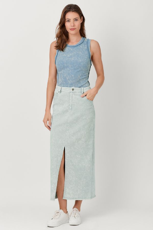 Ice blue/grey denim skirt 60507