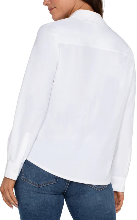 Long Sleeve Button Down White Blouse