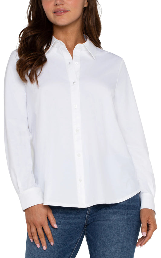 Long Sleeve Button Down White Blouse