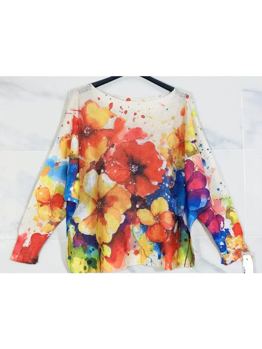 Petunia floral printed sweater