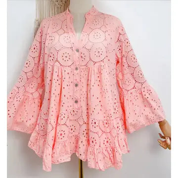 English Eyelet Blouse OS