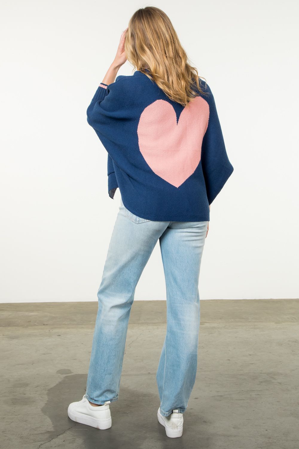 Solid Knit Heart Cardigan