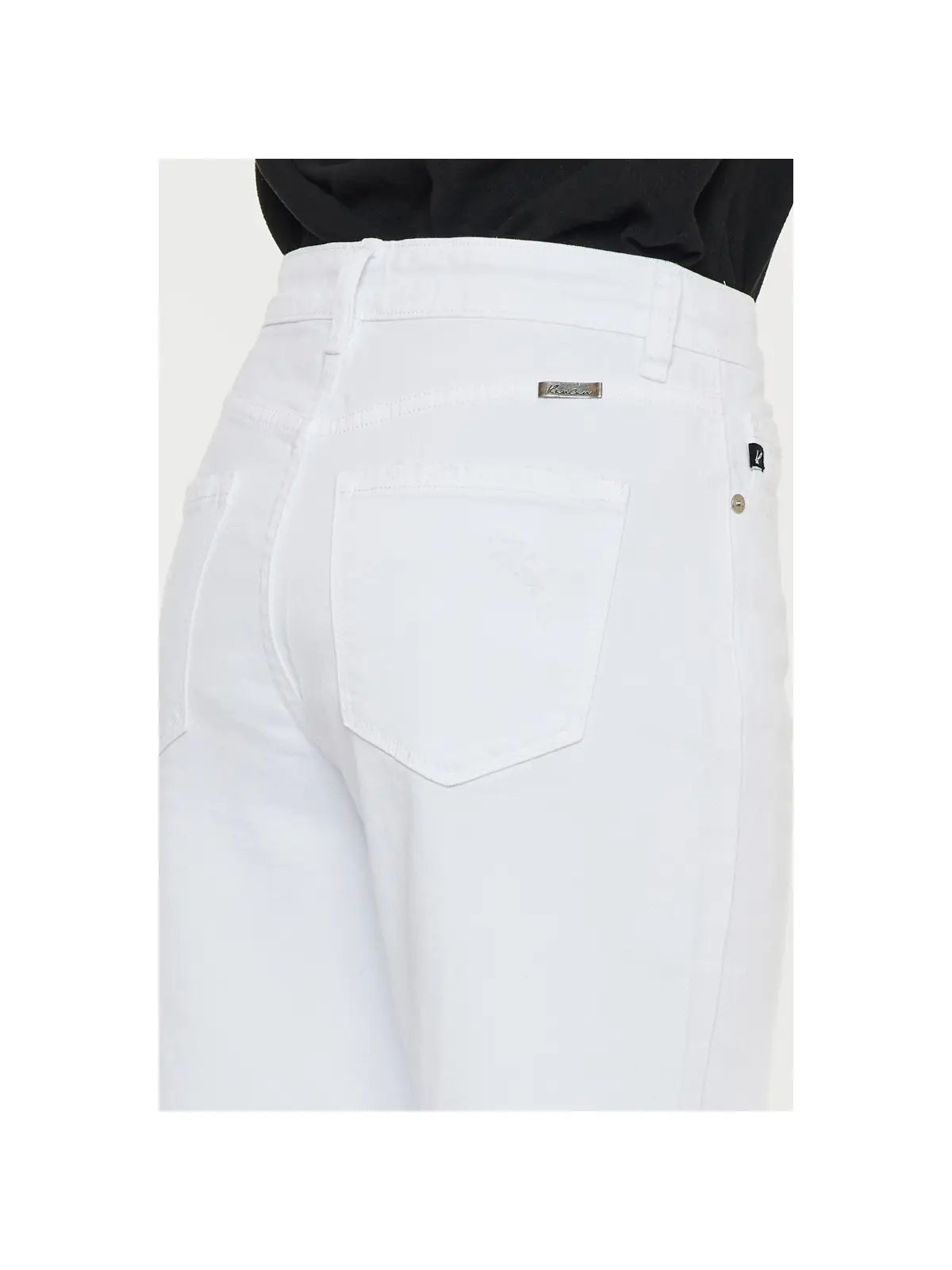 High Rise Slim Wide Leg White Jean