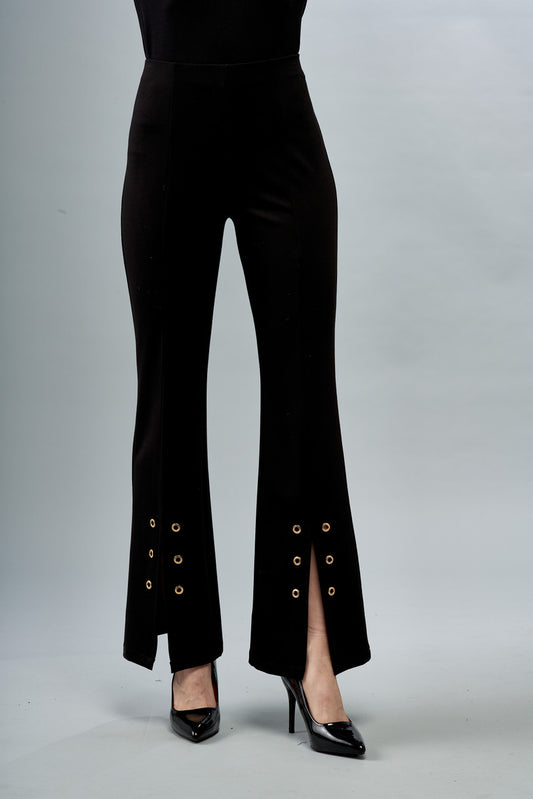 Flared vented Pants w/Grommets Black