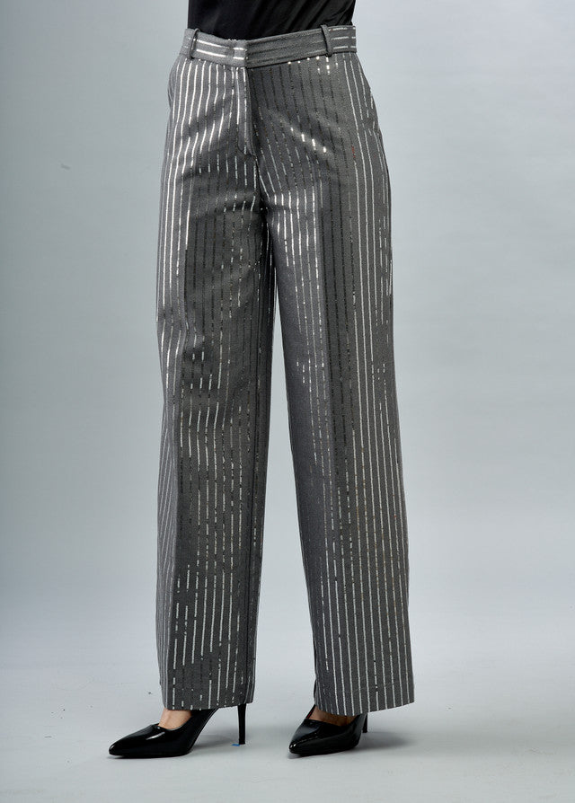 Holiday Pin Stripe Sequin Pants