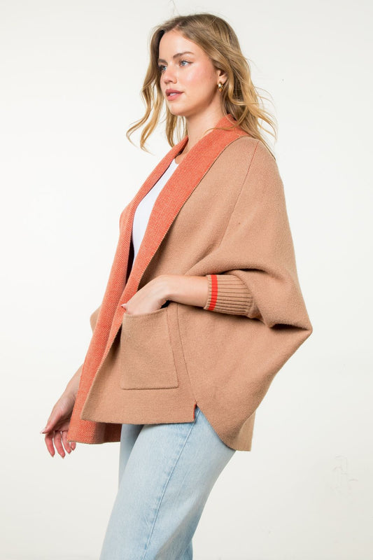 Solid Knit Heart Cardigan