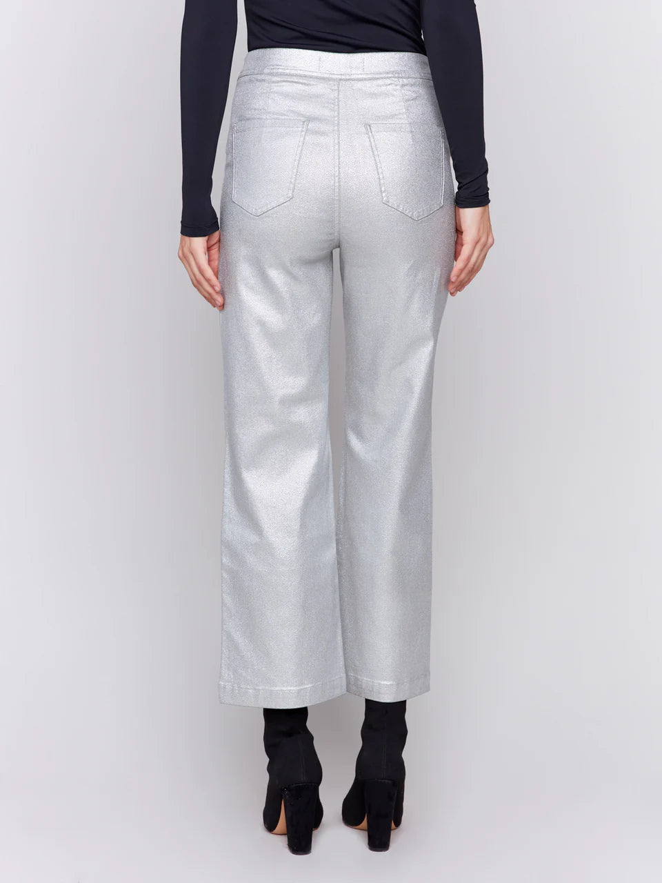 Shimmery Twill Pull On Pant w/Welt Pocket