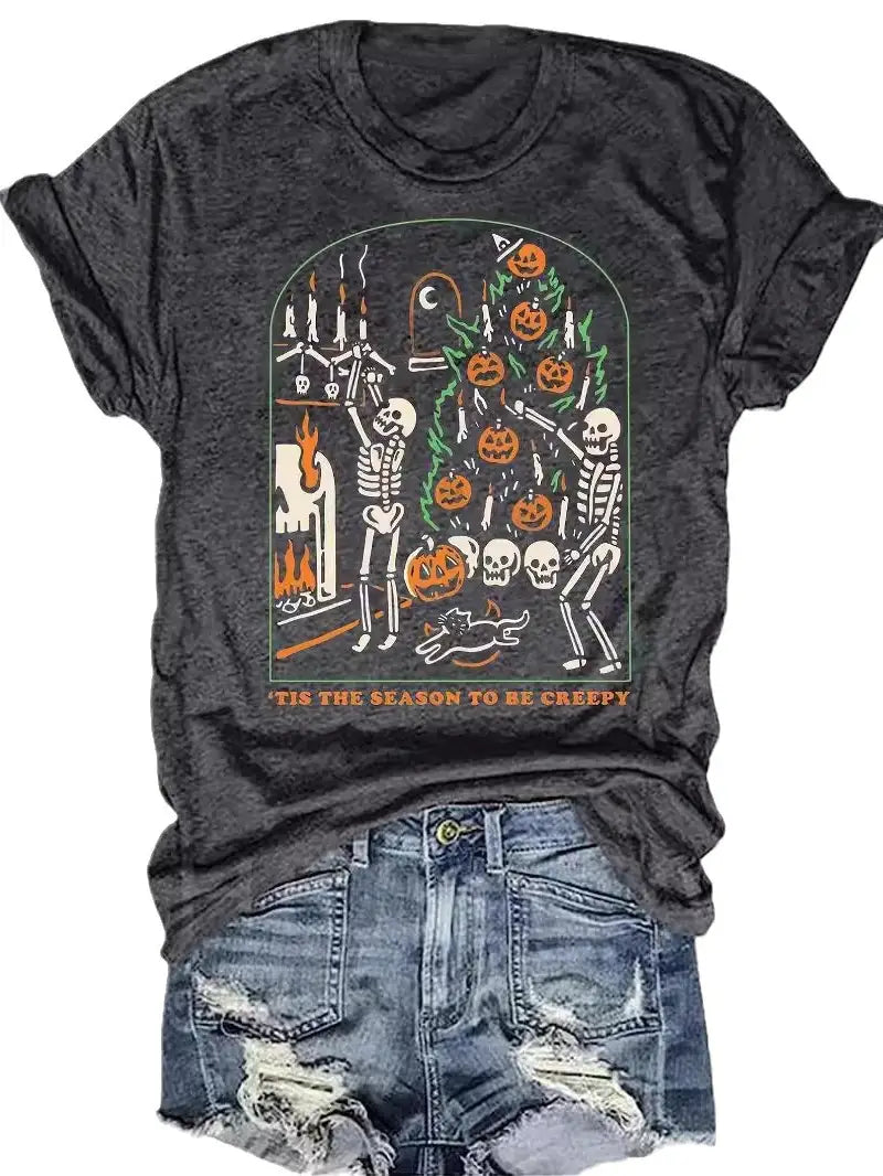 Skeleton and Pumpkin Tee short sleeve