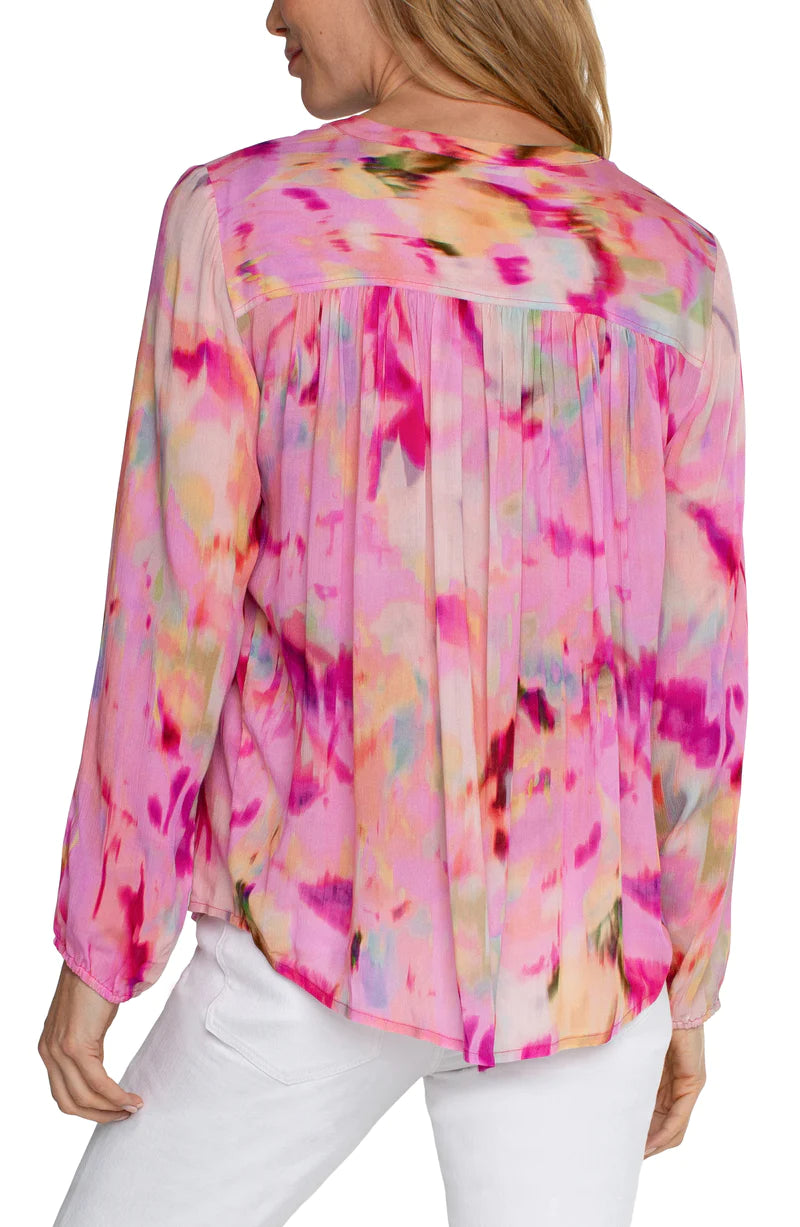 Fuchsia Long Sleeve Blouse Multi/Pink- Liverpool