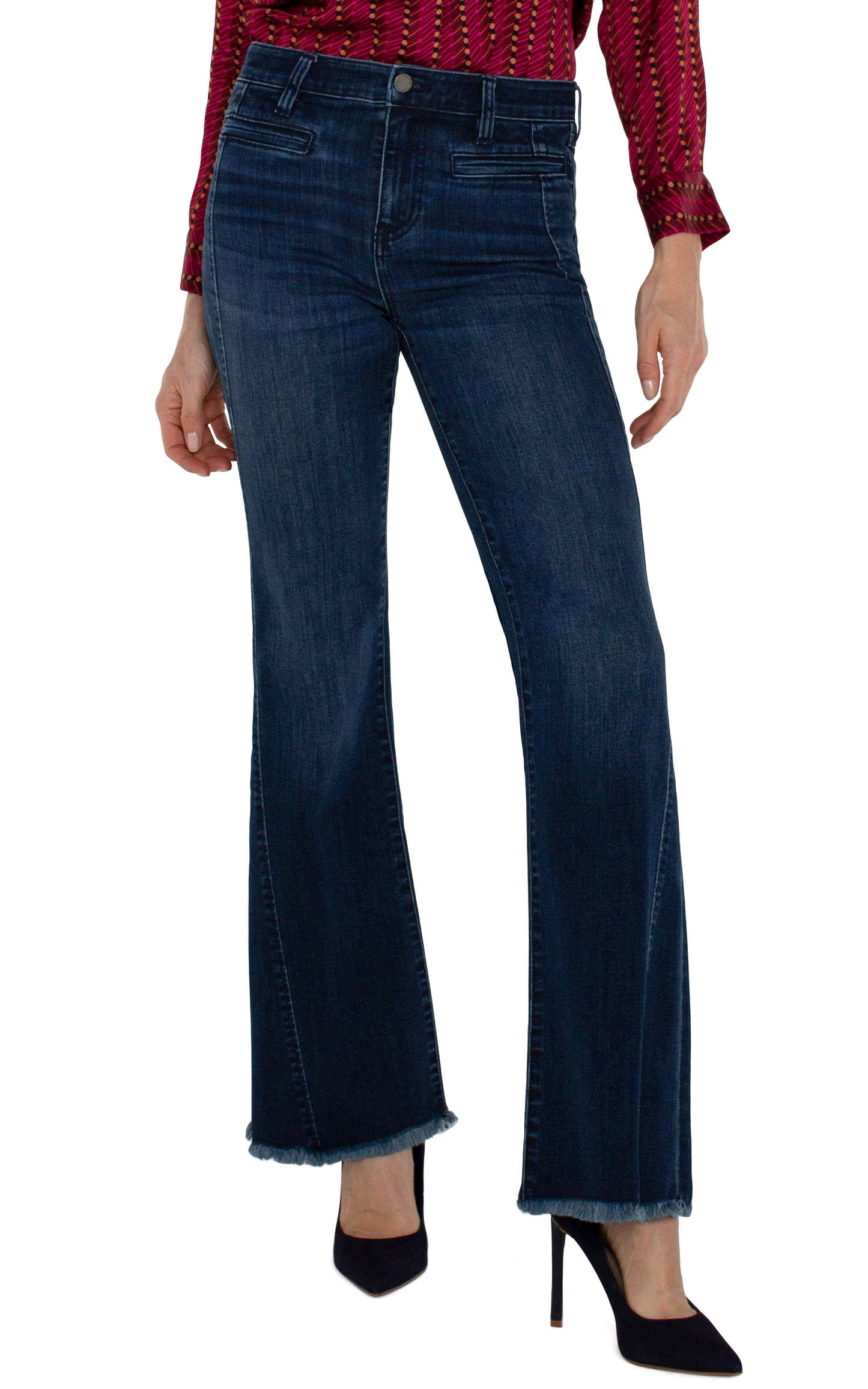 Hannah Jean with front seam and fray hem 32in